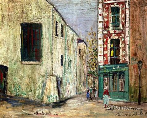 Maurice Utrillo La Belle Gabrielle And The Rue Saint Vincent Oil