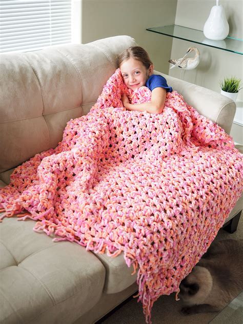 Easy Blanket Crochet Pattern Chunky Afghan Crochet Pattern Etsy