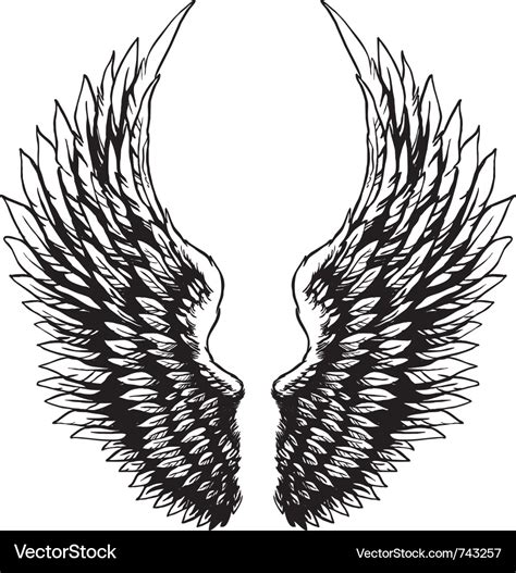 Hand Drawn Eagle Wings Royalty Free Vector Image