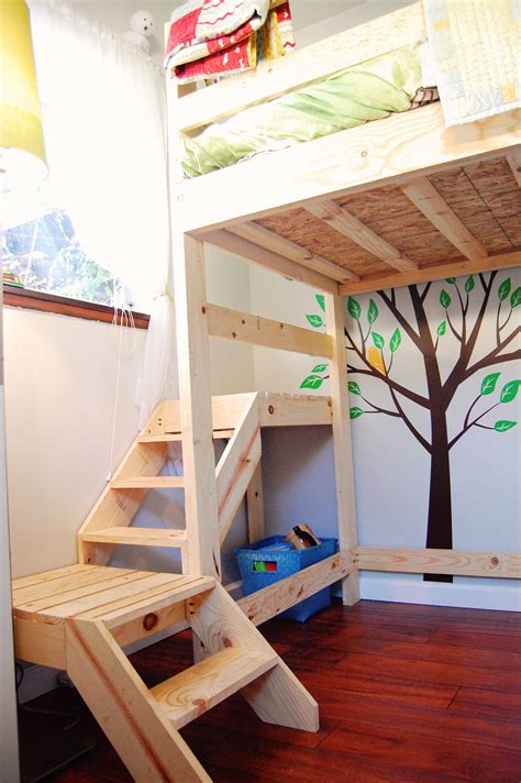 Loft Bed With Stairs Diy - Image to u