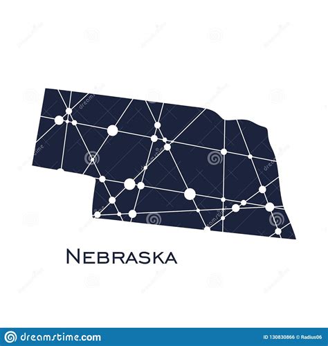 Mapa Do Estado De Nebraska Ilustração Do Vetor Ilustração De Curso