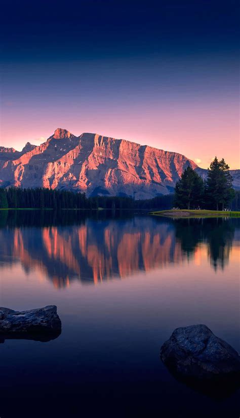 Download Sunset On Lake Nature 4k Iphone Wallpaper