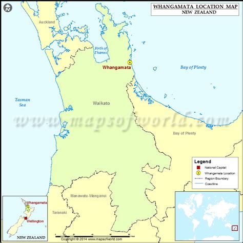 Where Is Whangamata Location Of Whangamata In New Zealand Map