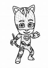 Pj Masks Coloring Children Funny Characters sketch template