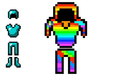 Editing Minecraft Rainbow Armour Free Online Pixel Art Drawing Tool