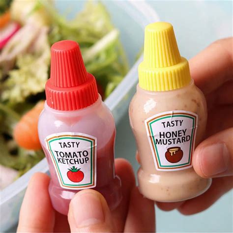 2pcs 08oz Mini Ketchup Bottle Mini Condiment Bottles Honey Mustard
