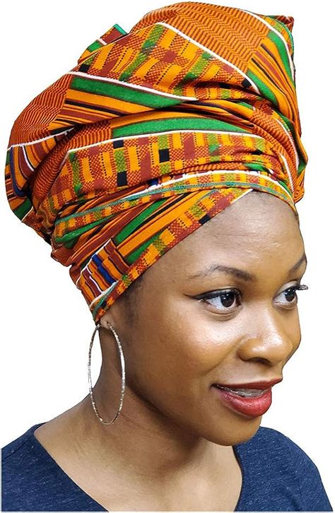 Kente African Traditional Print Head Wraps For Women Ankara Head Wraps