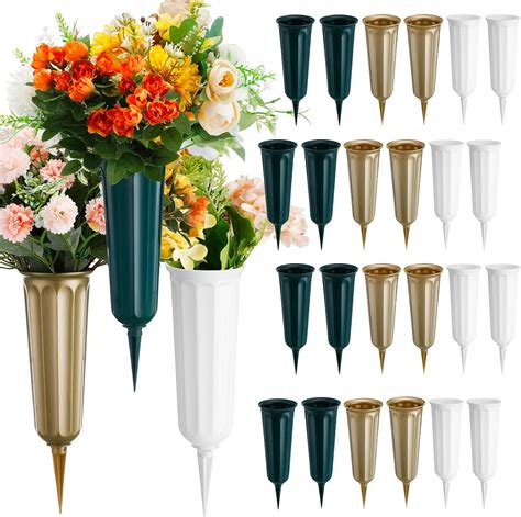 Amazon Patelai 24 Pcs Memorial Day Cemetery Vases With Spikes