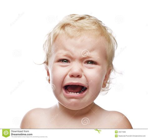 Crying Baby Girl Isolated Stock Image Image Of Babies