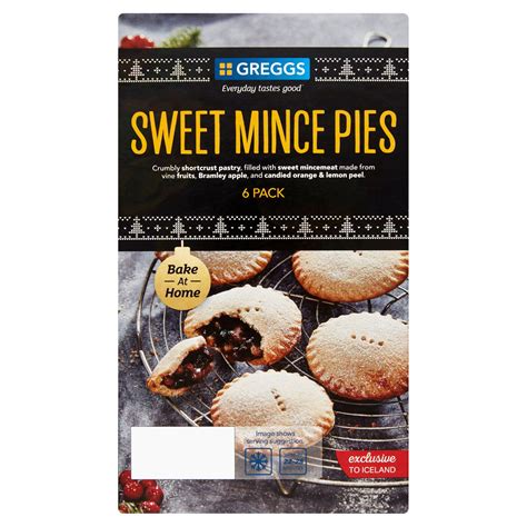 Greggs Bake At Home 6 Sweet Mince Pies 408g Free £2 Product Iceland