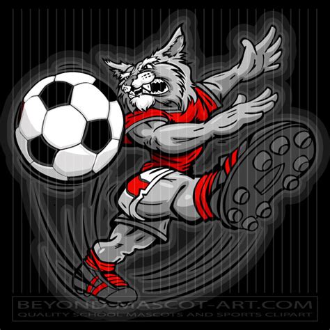 Wildcat Soccer Clip Art Cartoon Vector Soccer Image