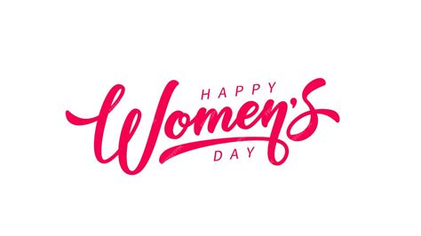 Premium Vector Womens Day Hand Drawn Lettering Red Text Isolated On