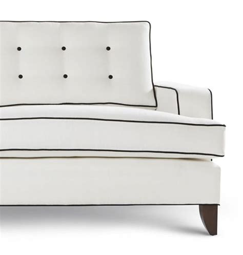 Delcors Monaco Sofa In White With Black Piping Detail Perfect For A