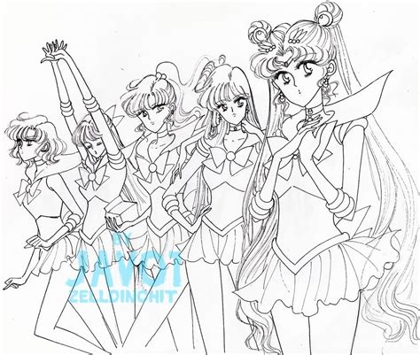 Sketch Of New Remake Sailor Moon Inner Senshi By Zelldinchit On Deviantart Sailor Moon S