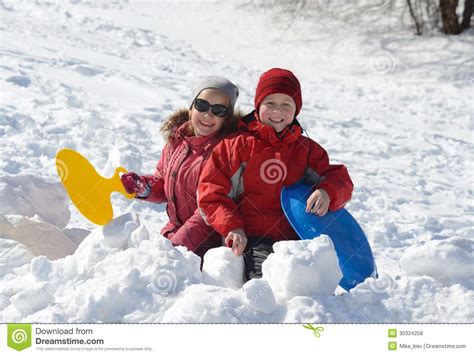 Children Playing In Snow Royalty Free Stock Photos Image