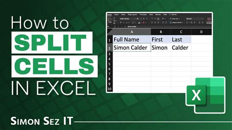 How To Split Cells In Excel Youtube