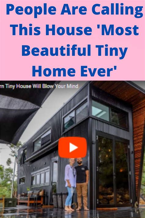 Two People Standing In Front Of A Tiny House With The Words People Are