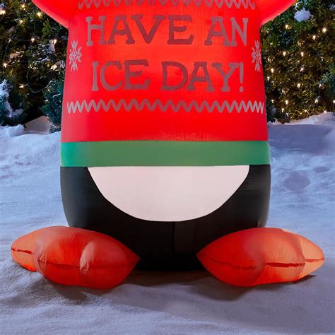 home accents holiday 6 ft animated inflatable shivering penguin ice day monsecta depot