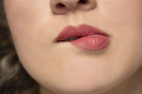 Woman Biting Her Lip Stock Image Image Of Matte Sensuality 235231927