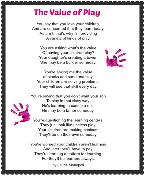 The Value Of Play A Special Poem That Highlights The