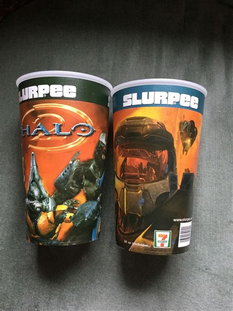 New Halo 2 Promo 7 Eleven Slurpee Cups 32oz 2004 Microsoft 7 11