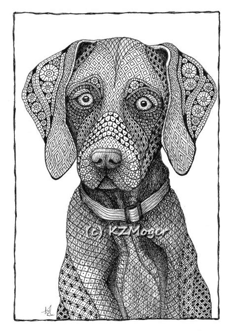 Dog Portraits More Large Breeds Matted Print Zentangle Animals