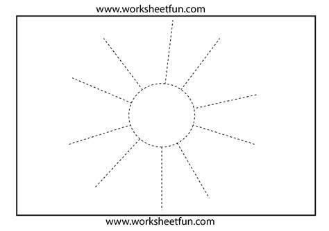 Picture Tracing Sun 1 Worksheet Free Printable Worksheets