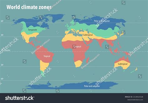 Map World Climate Zones Stock Illustration 2118521528