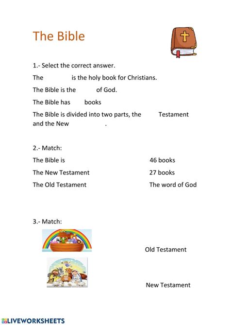 The Bible Worksheet