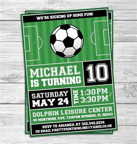 Printable Soccer Birthday Party Invitation Templates Free