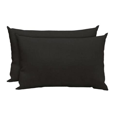 Style Selections 2 Pack Solid Black Solid Rectangular Lumbar Pillow In