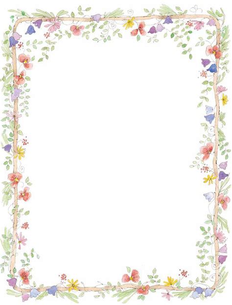 Flower Page Border Clip Art Free Borders And Frames Borders For Paper