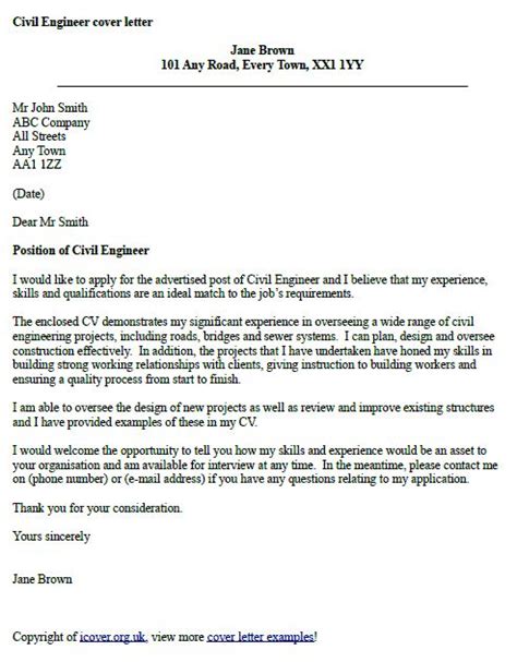 Civil engineer resume cover letter is marketing tool for job seeker. Civil Engineer Cover Letter Example | cover letter ...