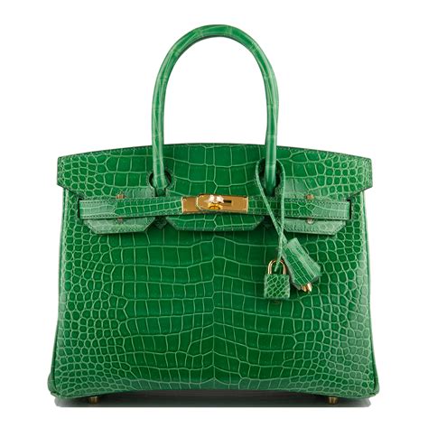 Hermes birkin 30 cactus emerald green epsom gold bag y stamp, 2020 sublime and rare combination! Hermes Birkin Bag 30cm Cactus Porosus Crocodile Gold ...