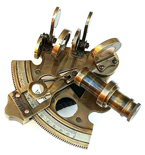 vintage maritime brass nautical sextant leather case kelvin etsy