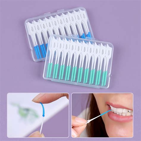 40pcsbox Silicone Interdental Brushes Super Soft Dental Cleaning Brush