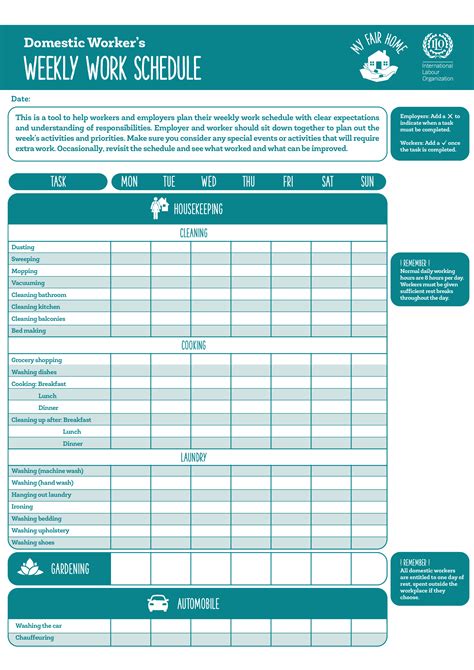 Work Schedule Weekly Templates At