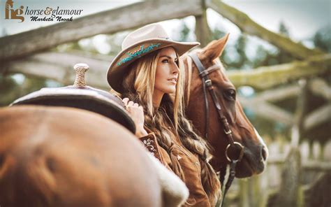 Wallpaper Marketa Novak Hat Animals Horse Women Outdoors Model