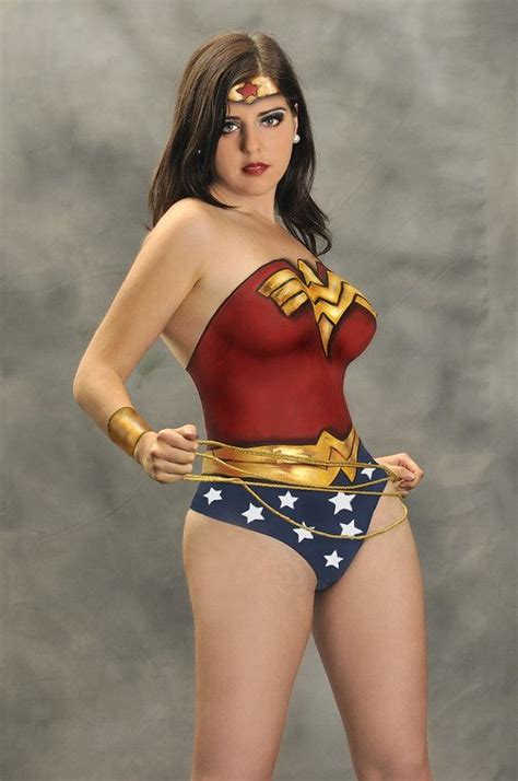 Wonder Woman Body Paint Girls Cosplay Woman Wonder Woman