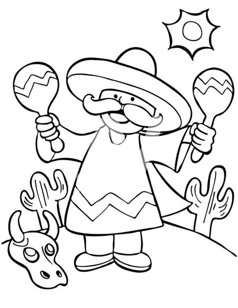 Showing 12 coloring pages related to mexico. Mexican Sombrero Coloring Page at GetColorings.com | Free ...