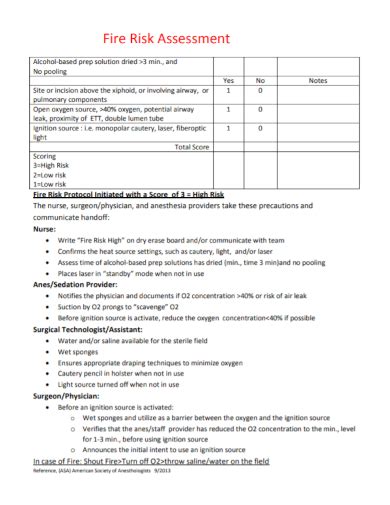 Free 10 Sample Fire Risk Assessment Forms In Pdf Ms Word Excel
