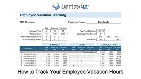 Employee Vacation Accrual Template Excel Tutoreorg Master Of Documents