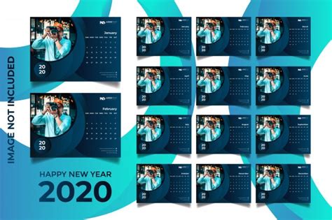 Premium Vector Desk Calendar 2020