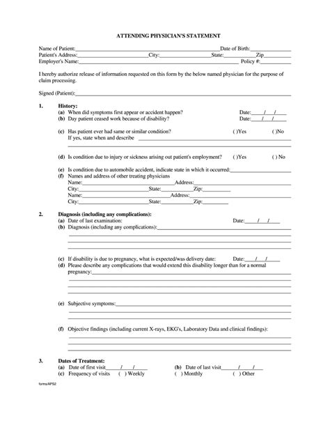 Attending Physician Statement Fill Out And Sign Online Dochub