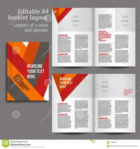 A4 Book Layout Design Template Stock Vector Image 57980361