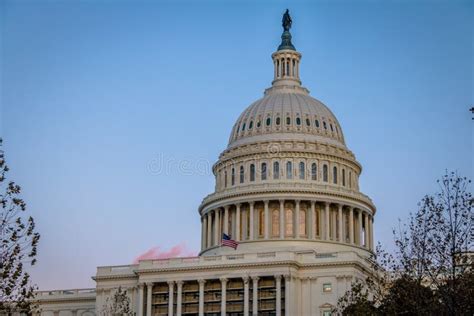 Dome Of United States Capitol Building Washington Dc Usa Stock