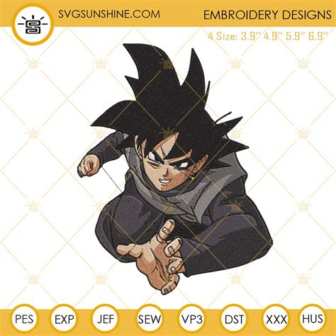 Goku Black Embroidery Files Dragon Ball Super Machine Embroidery Designs