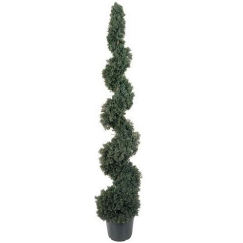 5 Ft Outdoor Cedar Artificial Spiral Topiary Tree