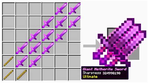 Minecraft But You Can Craft Giant Netherite Sword Minecraft Videos