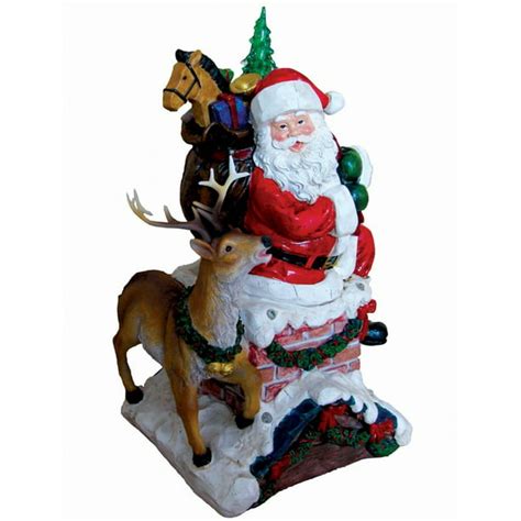 Polyresin Santa Claus With 6 Led Lights Christmas Holiday Decor